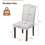 PexFix 2 Pezzi Sedie da Pranzo Moderne Senza Braccioli con Rivestimento in Tessuto, Borchie Decorative e Gambe in Legno
