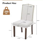 PexFix 2 Pezzi Sedie da Pranzo Moderne Senza Braccioli con Rivestimento in Tessuto, Borchie Decorative e Gambe in Legno