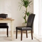 PexFix 2 Pezzi Sedie da Pranzo Moderne Senza Braccioli con Rivestimento in Tessuto, Borchie Decorative e Gambe in Legno