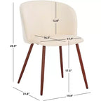 Sedia da pranzo imbottita Aminah - DCH7501 - Avorio/Noce - Safavieh