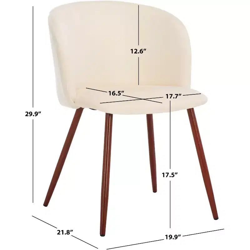 Sedia da pranzo imbottita Aminah - DCH7501 - Avorio/Noce - Safavieh