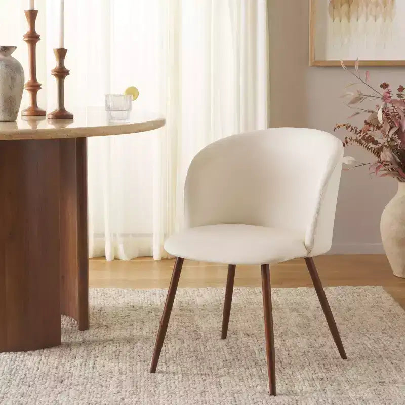 Sedia da pranzo imbottita Aminah - DCH7501 - Avorio/Noce - Safavieh