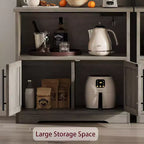 Scaffale da forno con mobiletto contenitore, porta microonde, scaffale da forno in stile rustico con piano spesso, per cucina, sala da pranzo