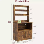 Scaffale da forno con mobiletto contenitore, porta microonde, scaffale da forno in stile rustico con piano spesso, per cucina, sala da pranzo