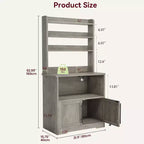 Scaffale da forno con mobiletto contenitore, porta microonde, scaffale da forno in stile rustico con piano spesso, per cucina, sala da pranzo