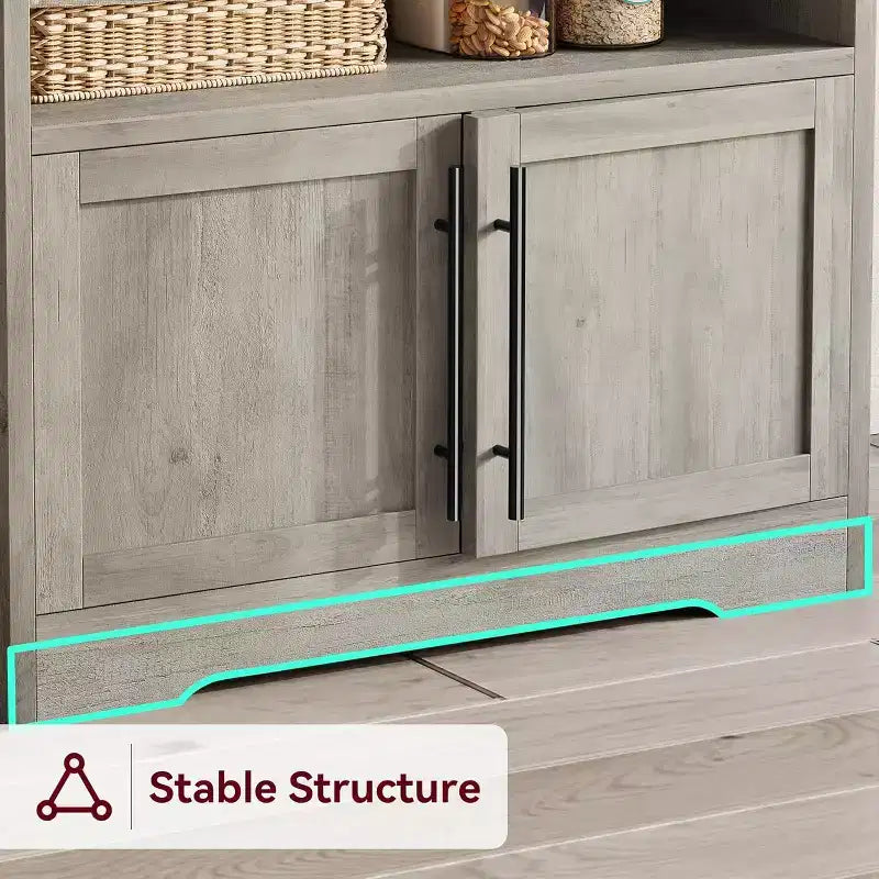 Scaffale da forno con mobiletto contenitore, porta microonde, scaffale da forno in stile rustico con piano spesso, per cucina, sala da pranzo