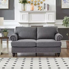 MAYEERTY 59.5 Modern Classic Loveseat Fabric Sofa Upgolstered Polyester for Living Room Gray