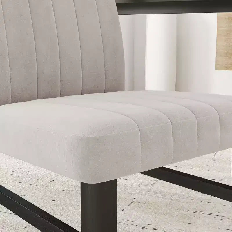 TUYOHW Set di 2 sedie da pranzo trapuntate con gambe in legno di gomma, sedie da cucina in poliestere con seduta e schienale felpati per soggiorno, sala da pranzo