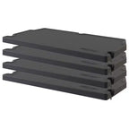 Suncast 4 Pack Vertical Shed Shelf Space Saving Wall Mount Outdoor Storage Black