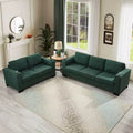 MAYEERTY Two Pieces 2+3 Seater Sectional Sofa with Cup Holder Square Arm Upholstered Polyester for Living Room Green