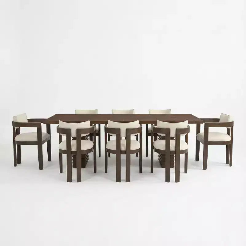 Christopher Knight Home Elena Tavolo da Pranzo 9 Pezzi Stile Fattoria con Sedie Imbottite in Legno di Gomma