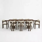 Christopher Knight Home Elena Tavolo da Pranzo 9 Pezzi Stile Fattoria con Sedie Imbottite in Legno di Gomma
