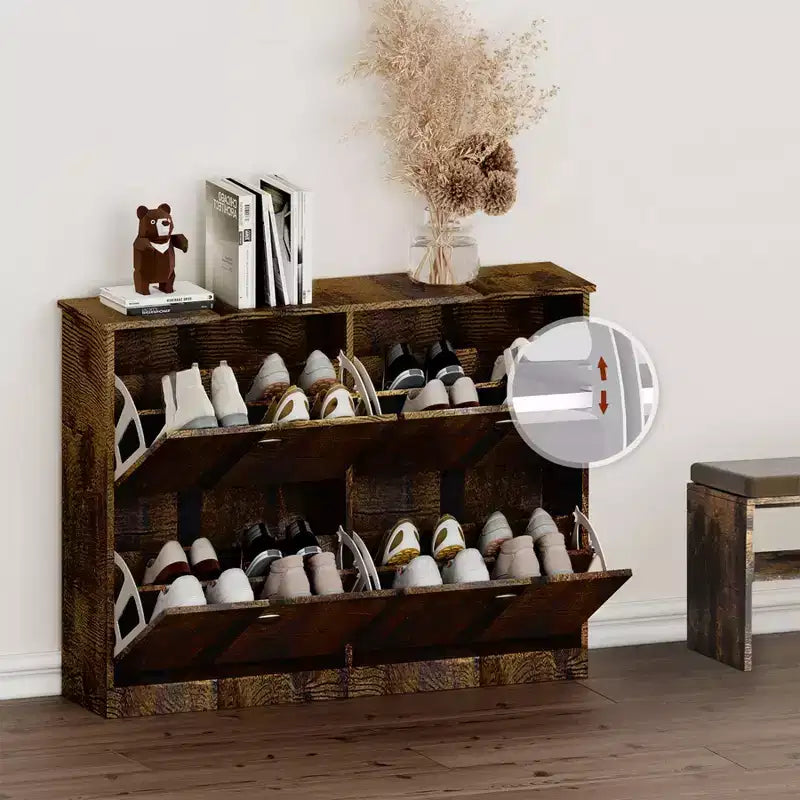 TUYOHW Scarpiera Slim Nascosta Stretta a 4 Cassetti, Scarpiera Multiuso, Organizzatore di Scarpe Versatile per Ingresso, Foyer, Corridoio, Camera da Letto