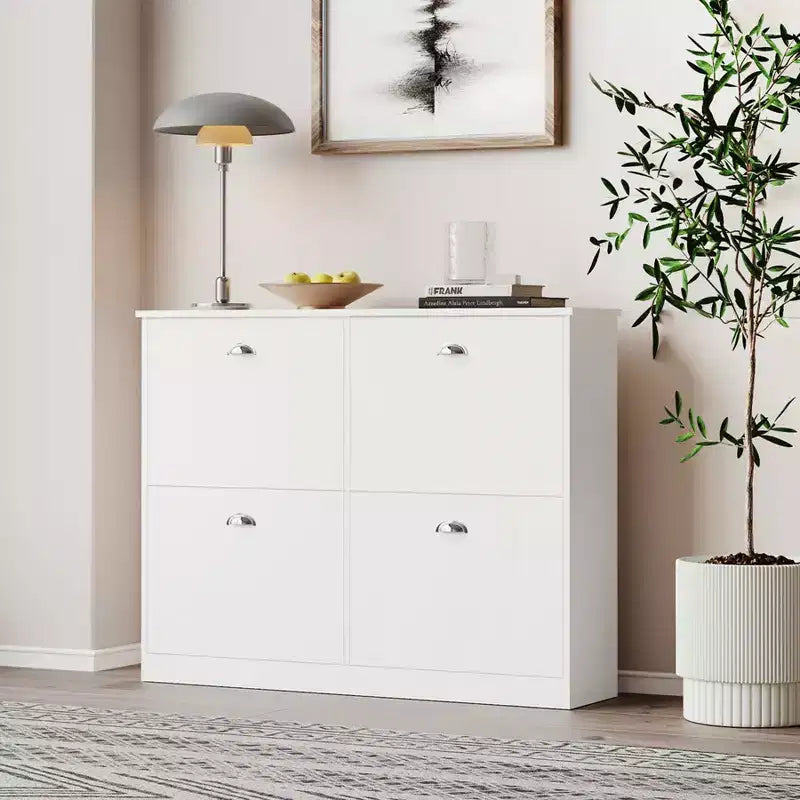 TUYOHW Scarpiera Slim Nascosta Stretta a 4 Cassetti, Scarpiera Multiuso, Organizzatore di Scarpe Versatile per Ingresso, Foyer, Corridoio, Camera da Letto