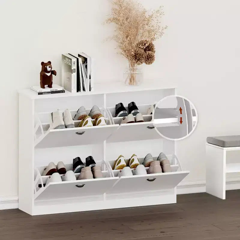 TUYOHW Scarpiera Slim Nascosta Stretta a 4 Cassetti, Scarpiera Multiuso, Organizzatore di Scarpe Versatile per Ingresso, Foyer, Corridoio, Camera da Letto