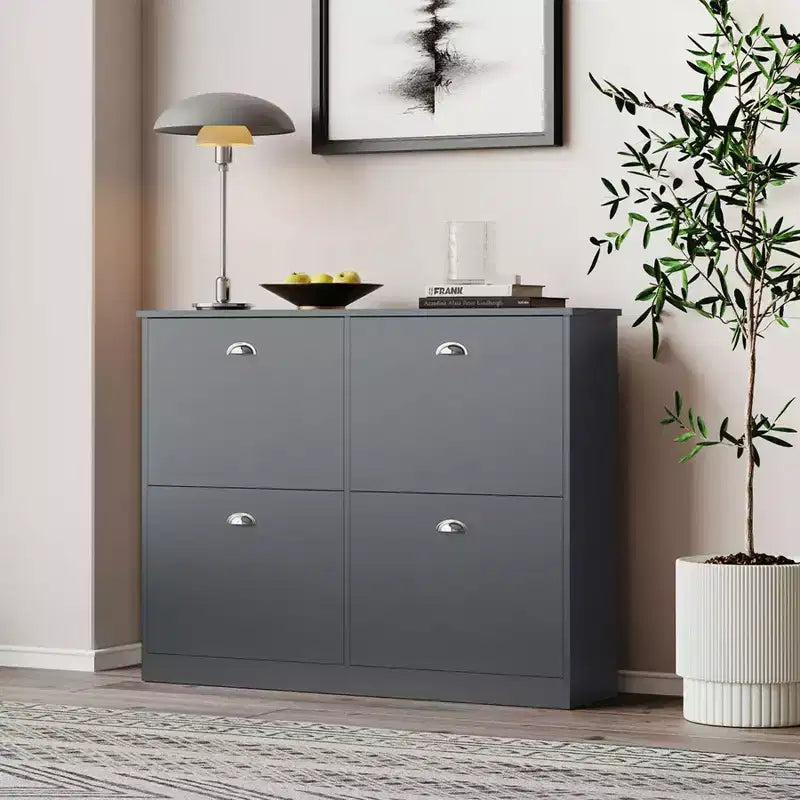 TUYOHW Scarpiera Slim Nascosta Stretta a 4 Cassetti, Scarpiera Multiuso, Organizzatore di Scarpe Versatile per Ingresso, Foyer, Corridoio, Camera da Letto