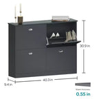 TUYOHW Scarpiera Slim Nascosta Stretta a 4 Cassetti, Scarpiera Multiuso, Organizzatore di Scarpe Versatile per Ingresso, Foyer, Corridoio, Camera da Letto