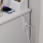 Okak Tavolino da trucco con specchio regolabile a 3 colori, Vanity con sgabello e ampio spazio di archiviazione, Vanity compatto per soggiorno, camera da letto, Bianco