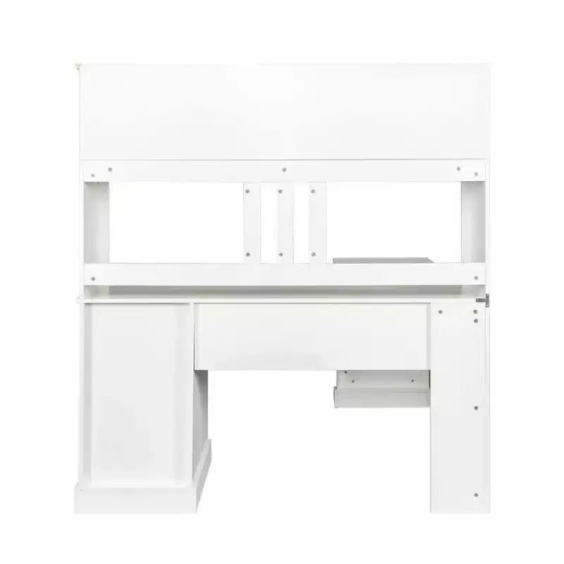 TUYOHW 59.84 Scrivania da Computer per Ufficio, Scrivania con Libreria, 2 Cassetti e Ripiani Aperti a 2 Livelli, Grande Postazione di Lavoro per Studio, Ufficio, Soggiorno