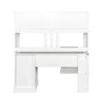 TUYOHW 59.84 Scrivania da Computer per Ufficio, Scrivania con Libreria, 2 Cassetti e Ripiani Aperti a 2 Livelli, Grande Postazione di Lavoro per Studio, Ufficio, Soggiorno