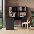 TUYOHW 59.84 Scrivania da Computer per Ufficio, Scrivania con Libreria, 2 Cassetti e Ripiani Aperti a 2 Livelli, Grande Postazione di Lavoro per Studio, Ufficio, Soggiorno