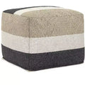 Alice 18 inch Wide Boho Pouf in Acrylic Fabric, Assembled
