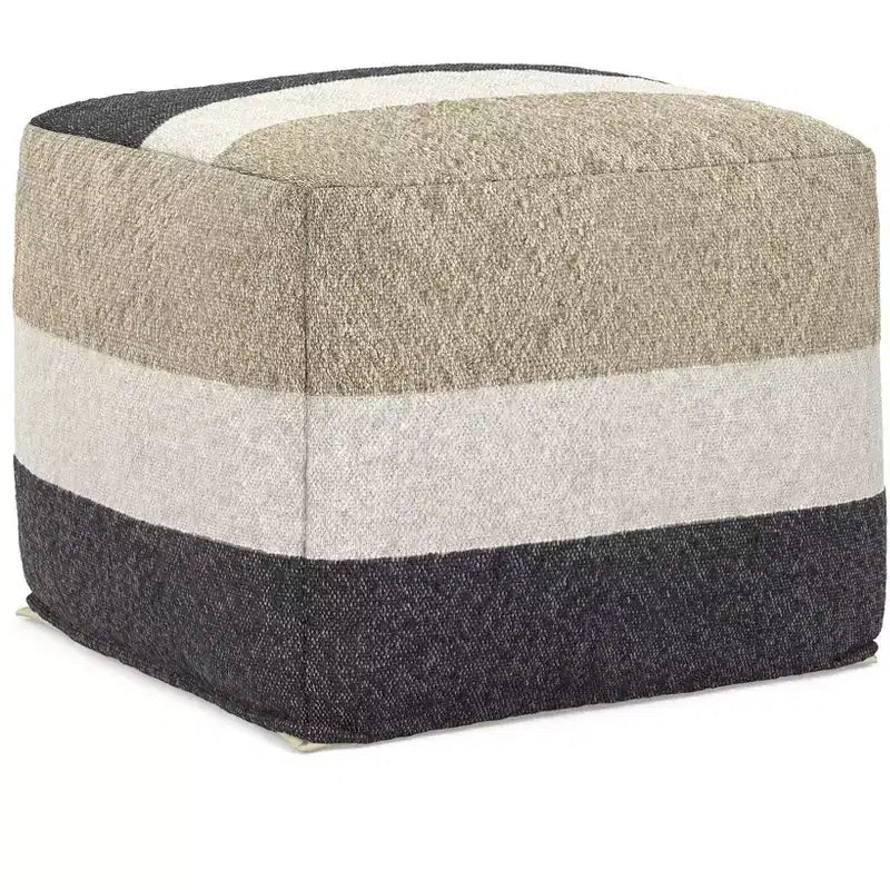 Alice 18 inch Wide Boho Pouf in Acrylic Fabric, Assembled
