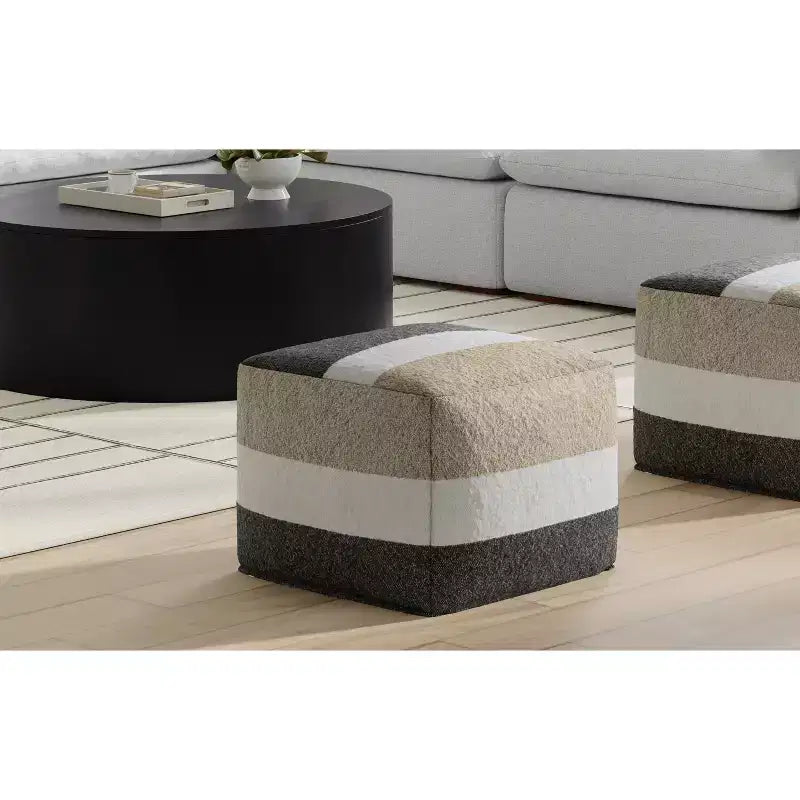 Pouf Alice Boho largo 45,7 cm in tessuto acrilico, già montato