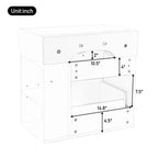 Mobile bagno sospeso da 55 cm con lavabo integrato, ampio cassetto, ripiani regolabili, portarotolo e sistema di chiusura ammortizzata