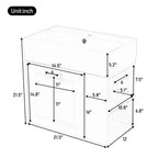 Mobile bagno sospeso da 55 cm con lavabo integrato, ampio cassetto, ripiani regolabili, portarotolo e sistema di chiusura ammortizzata