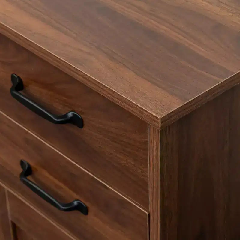 Mobile Credenza Moderno sumyeg in Legno con 2 Ante, 2 Cassetti e Vano a Giorno, Consolle da 110 cm