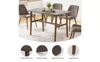 TUYOHW Tavolo da pranzo in legno per 4-6 persone, tavolo da cucina rettangolare da 47" con struttura trapezoidale e gambe in metallo, tavolo da pranzo spazioso per soggiorno, feste
