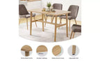 TUYOHW Tavolo da pranzo in legno per 4-6 persone, tavolo da cucina rettangolare da 47" con struttura trapezoidale e gambe in metallo, tavolo da pranzo spazioso per soggiorno, feste