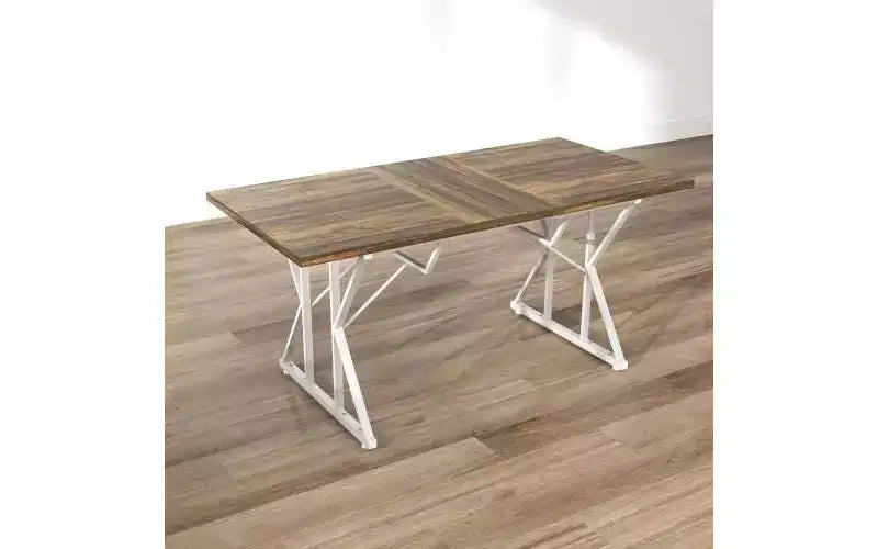 TUYOHW 43 Tavolo da Pranzo Rettangolare per 4-6 Persone, Tavolo da Cucina Allungabile con Base a Cavalletto Robusta, Tavolo Salvaspazio per Soggiorno, Sala Conferenze