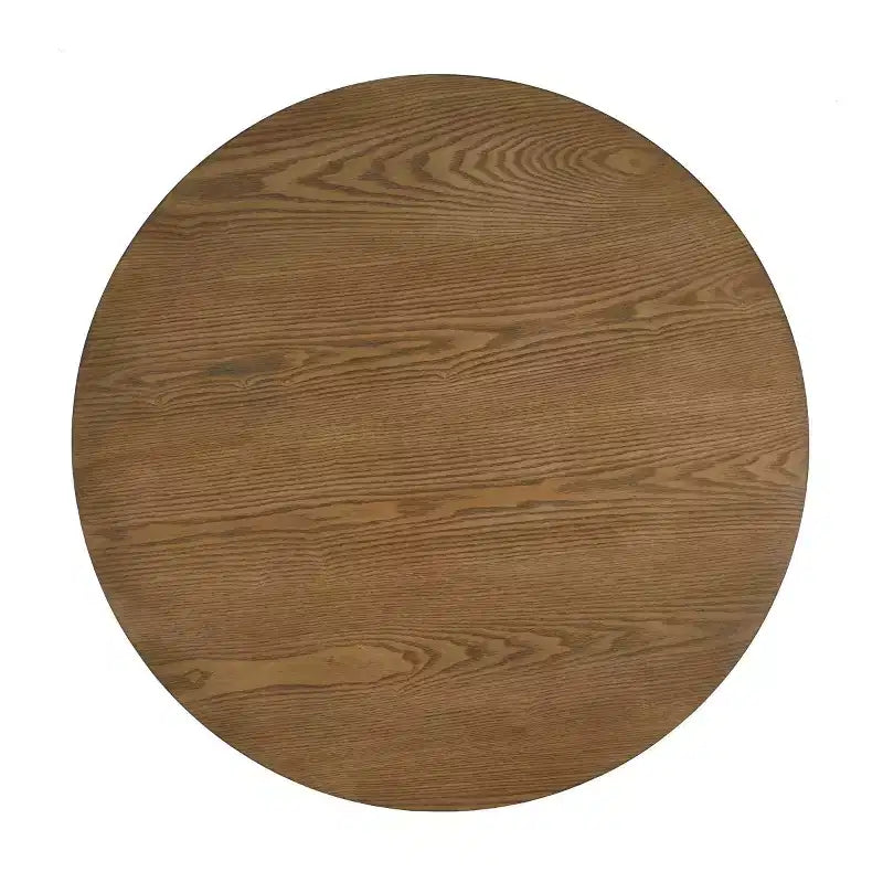 Tavolino da caffè rotondo moderno da 32" con design in rattan intrecciato, tavolo centrale d'accento con base a croce in legno per soggiorno o piccoli spazi - Panipeachy