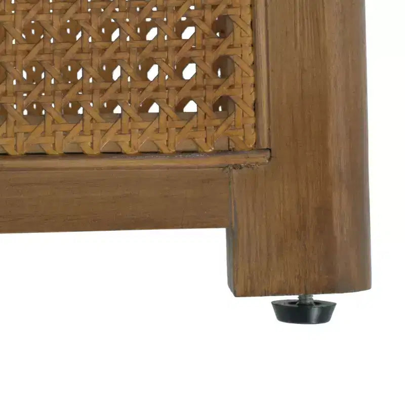 Tavolino da caffè rotondo moderno da 32" con design in rattan intrecciato, tavolo centrale d'accento con base a croce in legno per soggiorno o piccoli spazi - Panipeachy