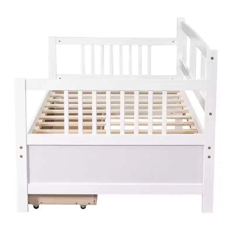 Luxystar Divano Letto Moderno in Legno Queen Size con 2 Cassetti Contenitori