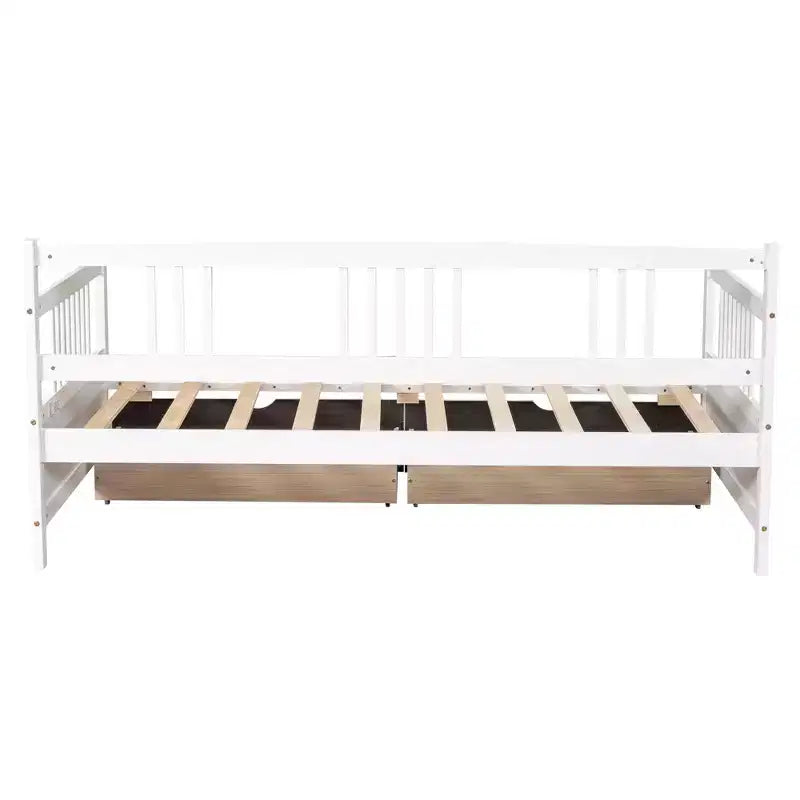 Luxystar Divano Letto Moderno in Legno Queen Size con 2 Cassetti Contenitori
