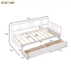 Luxystar Divano Letto Moderno in Legno Queen Size con 2 Cassetti Contenitori