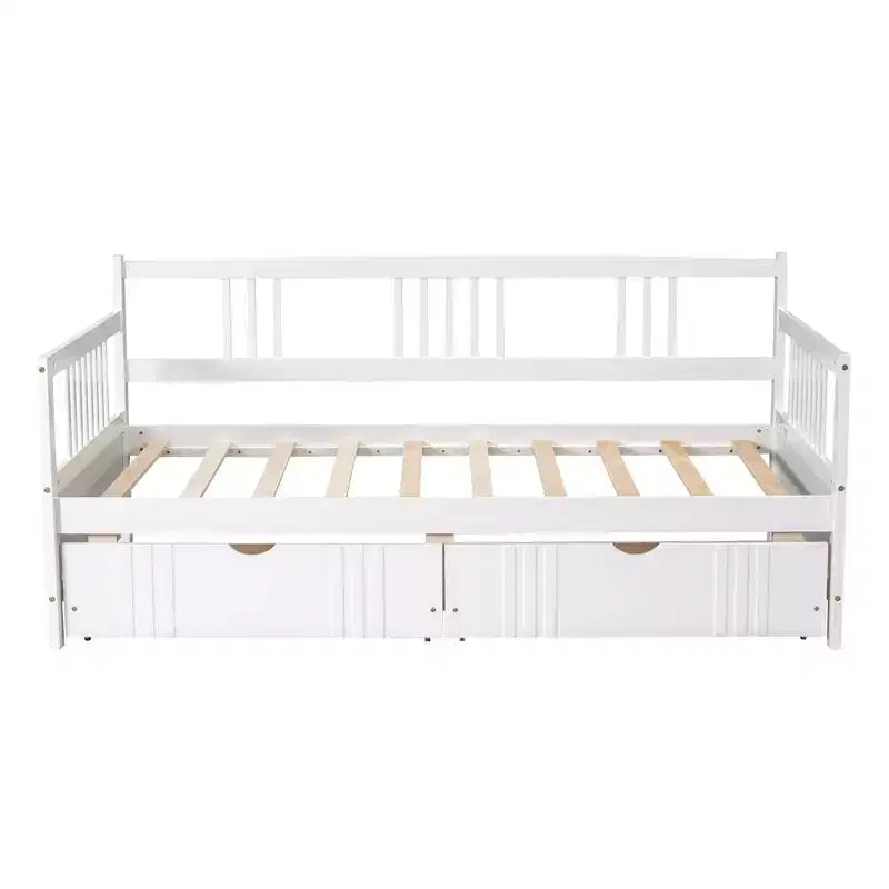 Luxystar Divano Letto Moderno in Legno Queen Size con 2 Cassetti Contenitori