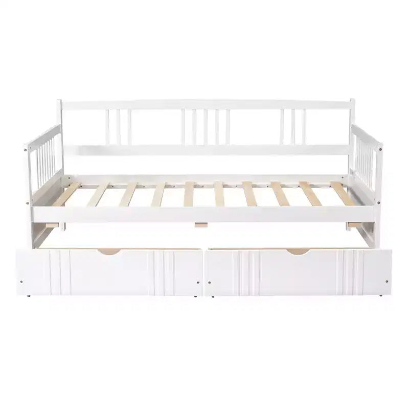 Luxystar Divano Letto Moderno in Legno Queen Size con 2 Cassetti Contenitori