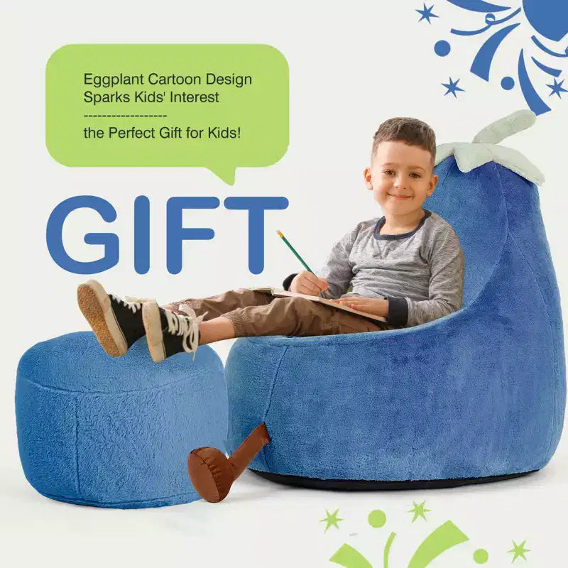 Divano a Sacco Zeus & Ruta per Bambini con Imbottitura in Schiuma ad Alta Densità, Forma Ergonomica per Leggere e Giocare