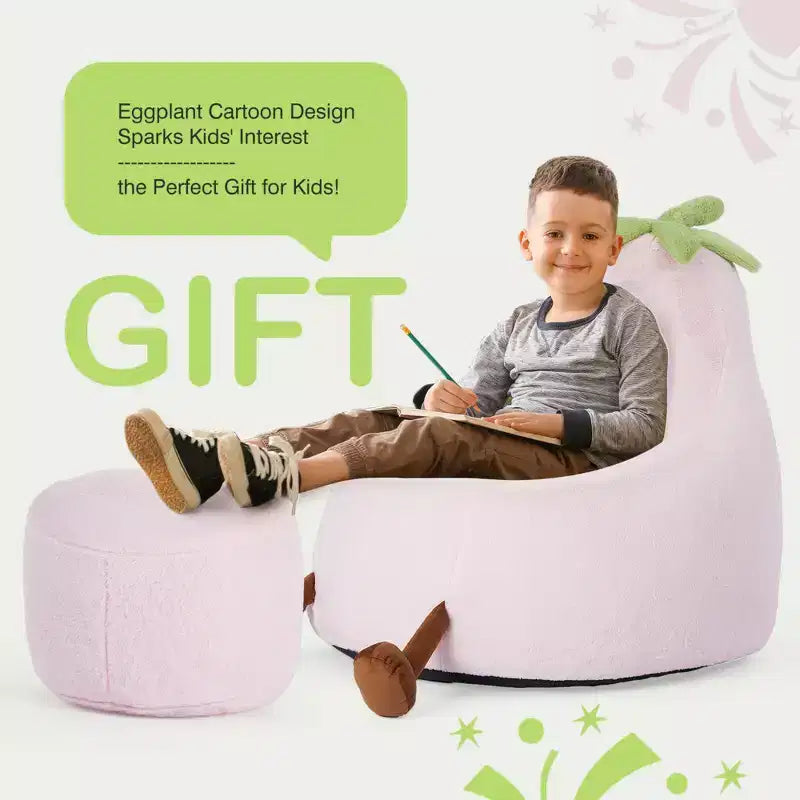 Divano a Sacco Zeus & Ruta per Bambini con Imbottitura in Schiuma ad Alta Densità, Forma Ergonomica per Leggere e Giocare