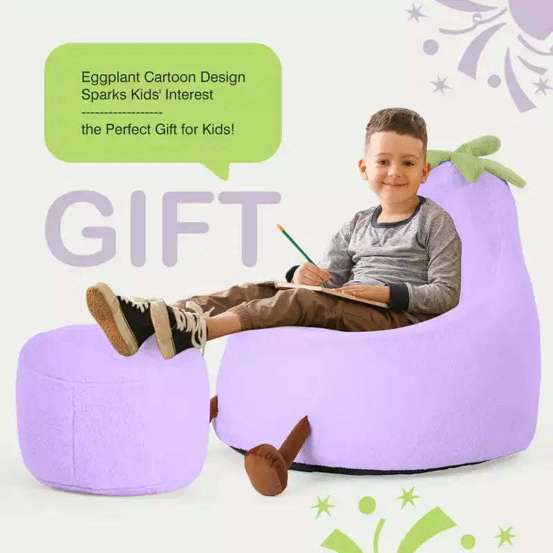 Divano a Sacco Zeus & Ruta per Bambini con Imbottitura in Schiuma ad Alta Densità, Forma Ergonomica per Leggere e Giocare
