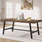 COZONY Tavolo da Pranzo Industriale per 6-8 Persone, Grande Tavolo da Cucina Rettangolare in Legno con Robusto Telaio in Metallo per Sala da Pranzo
