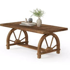 Lantine 47-Inch Solid Wood Coffee Table, Farmhouse Rectangular Center Table for Living Room, Rustic Cocktail Tea Furniture, Easy Assembly