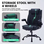 Sedia da ufficio direzionale in pelle, sedia da scrivania ergonomica per carichi pesanti da 158 kg con supporto lombare, braccioli imbottiti ribaltabili, blocco reclinazione e rotazione a 360°