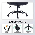 Sedia da ufficio direzionale in pelle, sedia da scrivania ergonomica per carichi pesanti da 158 kg con supporto lombare, braccioli imbottiti ribaltabili, blocco reclinazione e rotazione a 360°