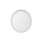 Specchio decorativo rotondo moderno da parete da 71 cm con cornice ondulata opaca, specchio d'accento da parete per soggiorno o bagno - Panipeachy