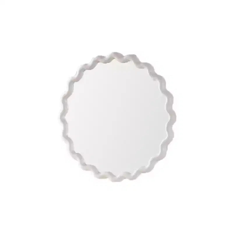 Specchio decorativo rotondo moderno da parete da 71 cm con cornice ondulata opaca, specchio d'accento da parete per soggiorno o bagno - Panipeachy